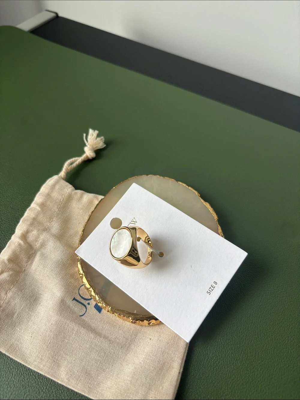 J. Crew Gold Mother-of-Pearl Ring